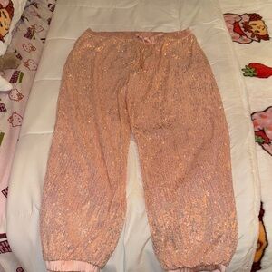 Victoria's Secret Sparkling Peach Joggers
